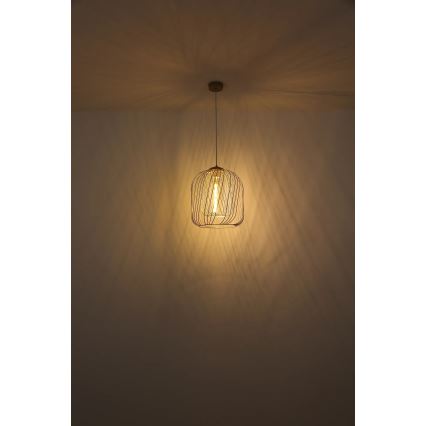 Globo - Suspension sur câble 1xE27/40W/230V Ø 35 cm beige/blanc