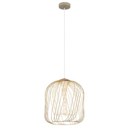 Globo - Suspension sur câble 1xE27/40W/230V Ø 35 cm beige/blanc