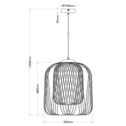 Globo - Suspension sur câble 1xE27/40W/230V Ø 35 cm beige/blanc