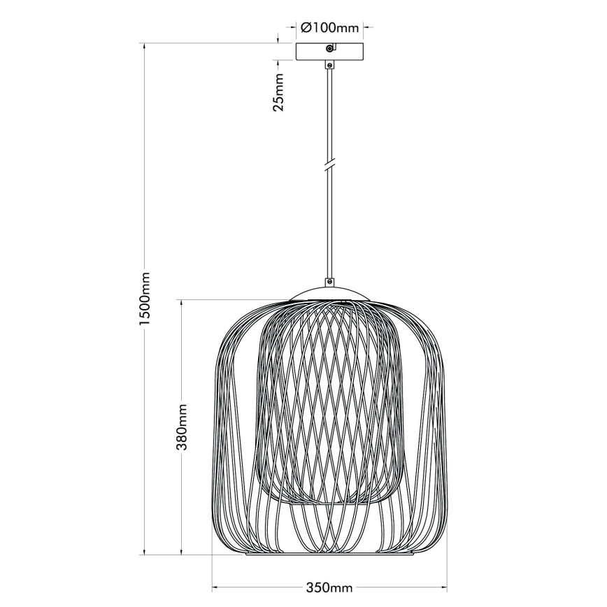 Globo - Suspension sur câble 1xE27/40W/230V Ø 35 cm beige/blanc
