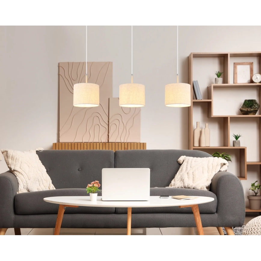 Globo - Suspension sur câble 3xE27/40W/230V