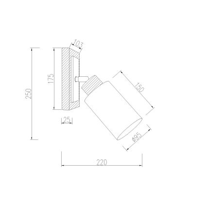 Globo - Applique murale spot 1xE27/60W/230V chêne/blanc