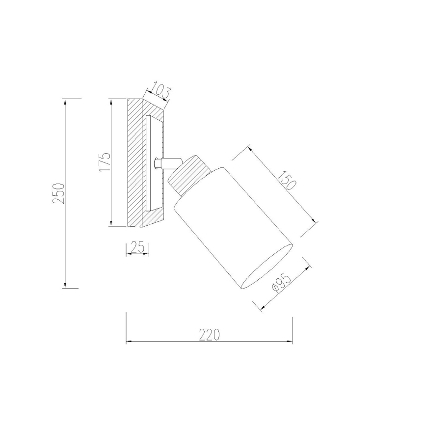 Globo - Applique murale spot 1xE27/60W/230V chêne/blanc