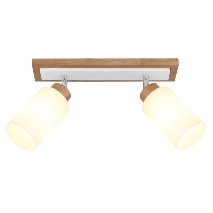 Globo - Spot orientable 2xE27/60W/230V chêne/blanc