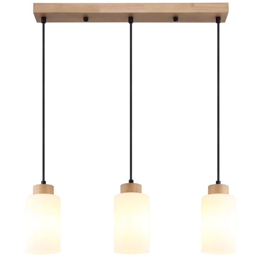 Globo - Suspension sur câble 3xE27/60W/230V chêne/blanc