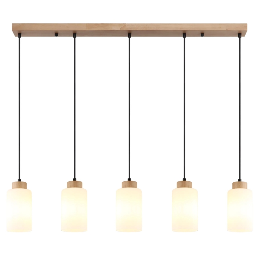 Globo - Suspension sur câble 5xE27/60W/230V beige/blanc