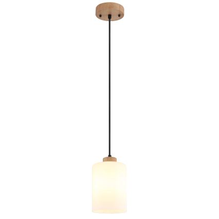 Globo - Lustre sur câble 1xE27/60W/230V chêne/blanc