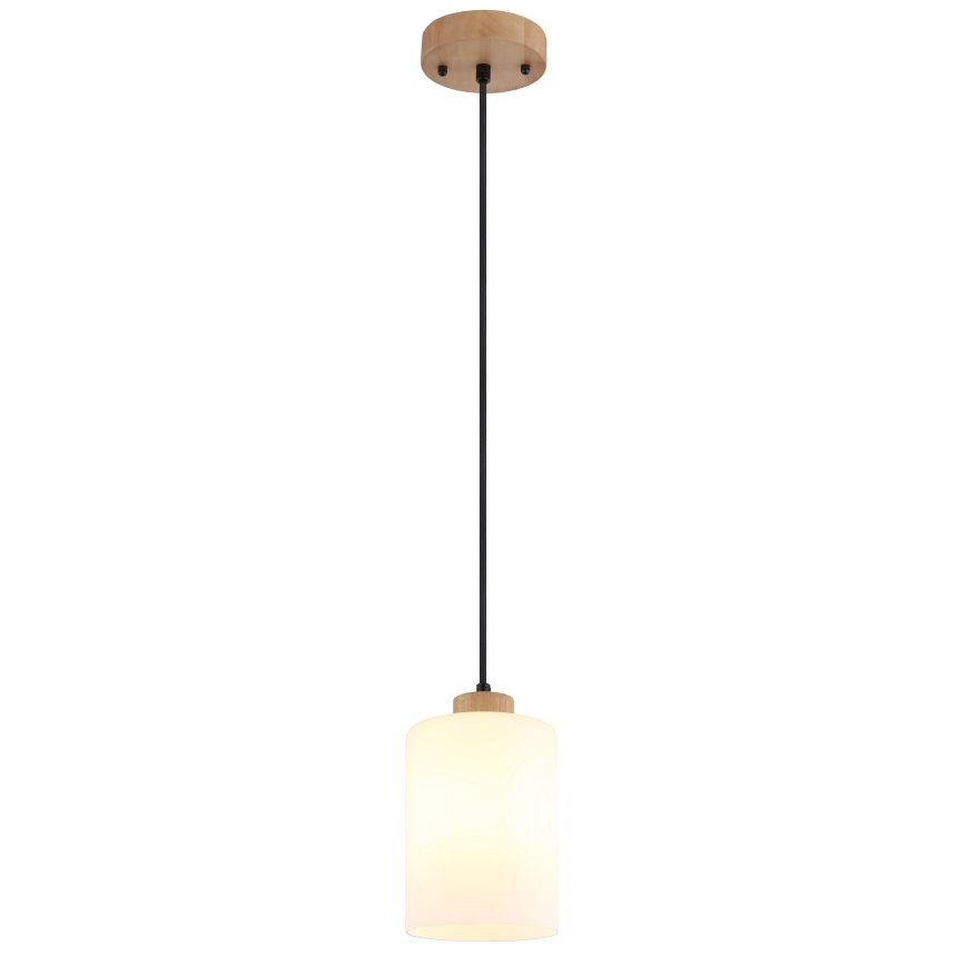 Globo - Lustre sur câble 1xE27/60W/230V chêne/blanc