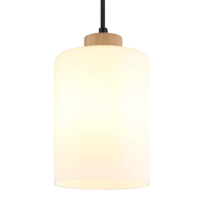 Globo - Lustre sur câble 1xE27/60W/230V chêne/blanc