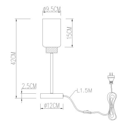 Globo - Lampe de table 1xE27/60W/230V noire/blanche