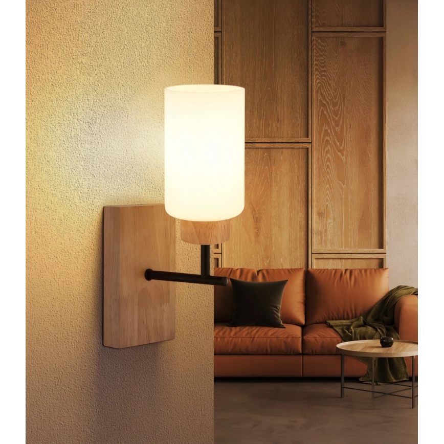 Globo - Applique murale 1xE27/60W/230V chêne/blanc