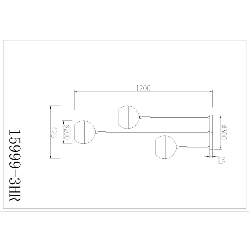 Globo - Suspension sur câble 3xE27/60W/230V