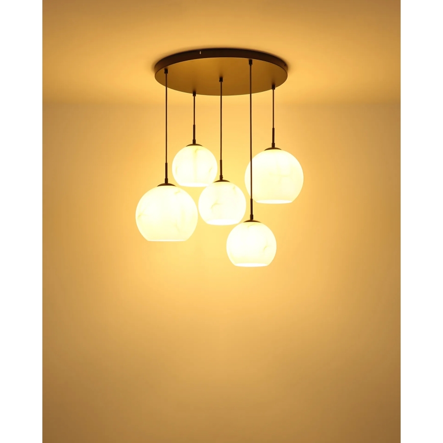 Globo - Suspension sur câble 5 x E27, 60 W, 230 V, Ø 75 cm