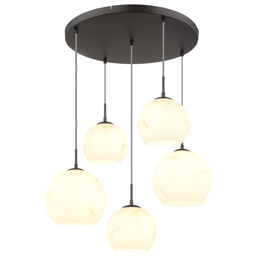 Globo - Suspension sur câble 5 x E27, 60 W, 230 V, Ø 75 cm