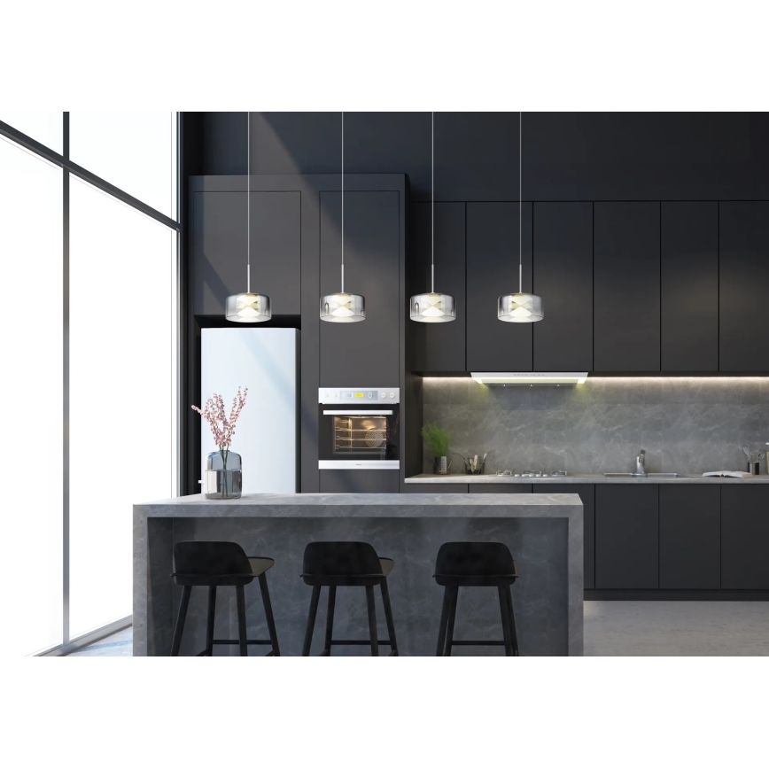 Globo - Suspension LED sur câble LED/24W/230V blanc/fumé