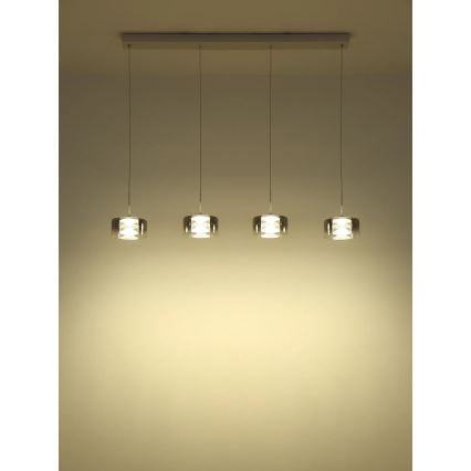 Globo - Suspension LED sur câble LED/24W/230V blanc/fumé