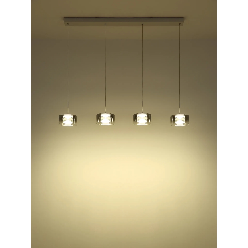 Globo - Suspension LED sur câble LED/24W/230V blanc/fumé