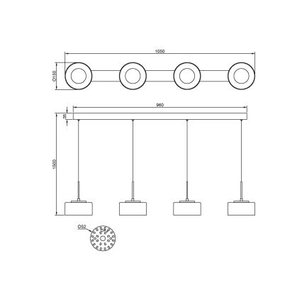 Globo - Suspension LED sur câble LED/24W/230V blanc/fumé