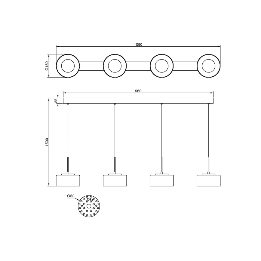 Globo - Suspension LED sur câble LED/24W/230V blanc/fumé