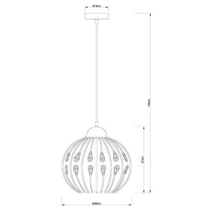 Globo - Suspension sur câble 1xE27/60W/230V Ø 30 cm