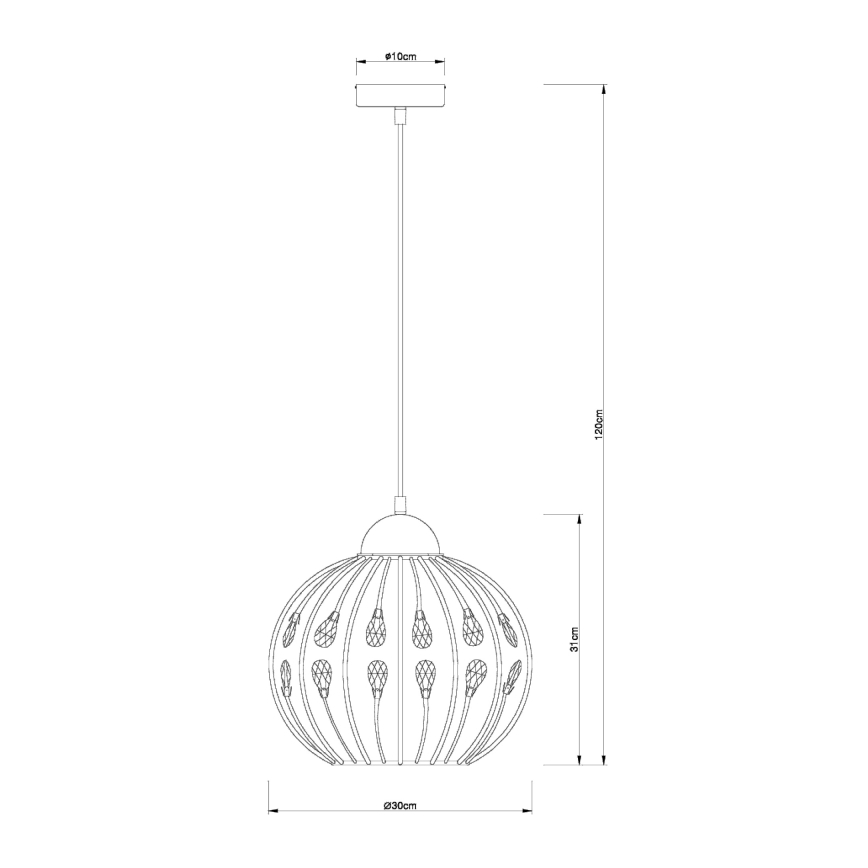 Globo - Suspension sur câble 1xE27/60W/230V Ø 30 cm