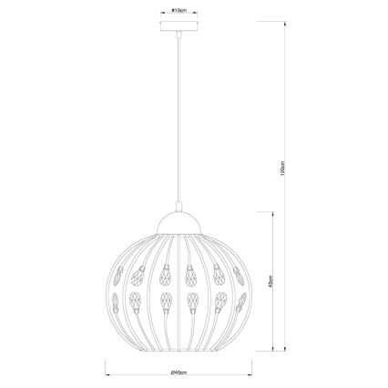 Globo - Suspension sur câble 1xE27/60W/230V Ø 40 cm