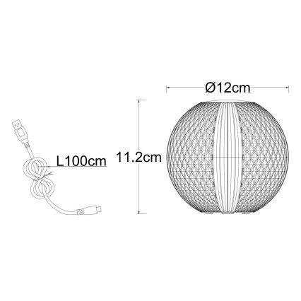 Globo - Lampe de table tactile LED dimmable LED/2W/5V 1200 mAh USB transparente