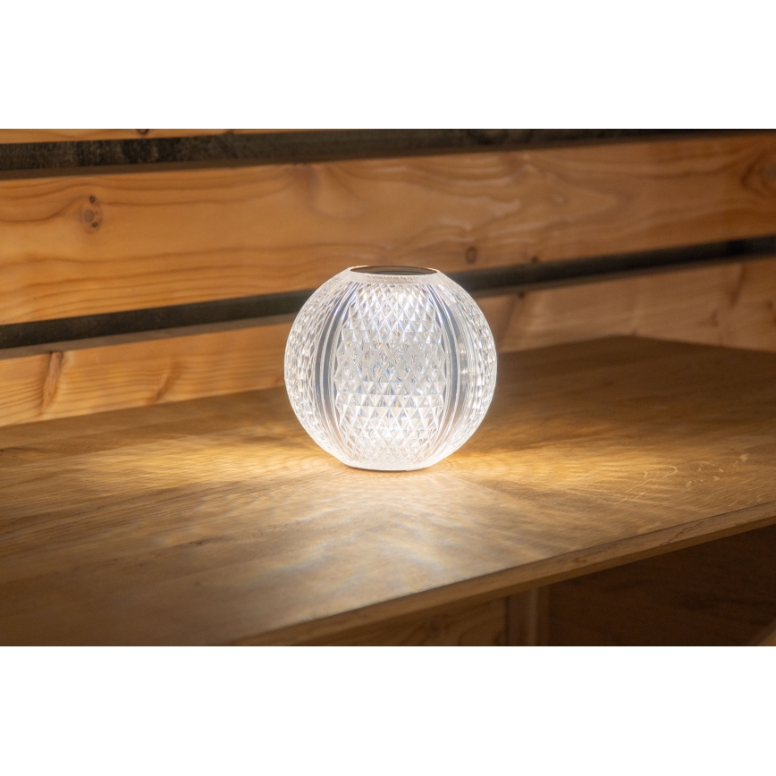 Globo - Lampe de table tactile à intensité variable LED/2W/5V 1200 mAh USB transparent