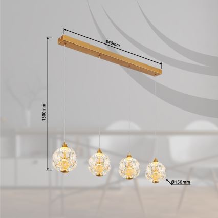 Globo - Suspension LED sur câble LED/32W/230V 3000K dorée