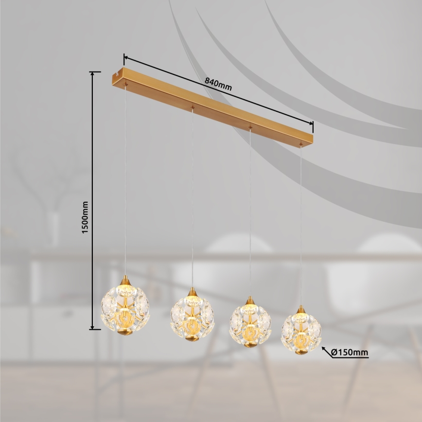 Globo - Suspension LED sur câble LED/32W/230V 3000K dorée