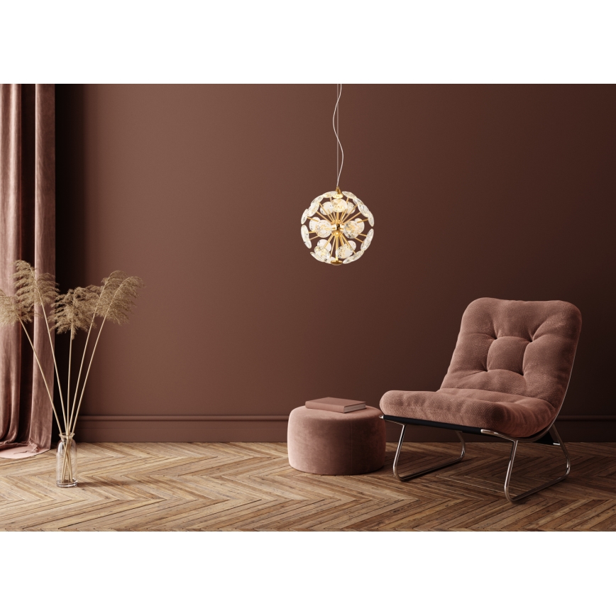 Globo - Suspension sur câble LED, 12W, 230V, 3000K, dorée
