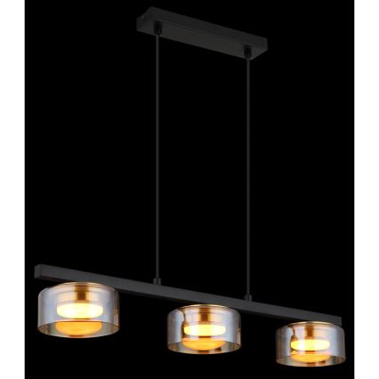 Globo - Suspension filaire 3xGX53/6W/230V fumé/marron