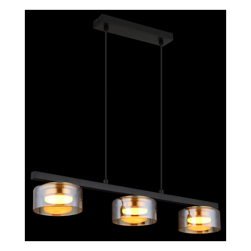 Globo - Suspension filaire 3xGX53/6W/230V fumé/marron