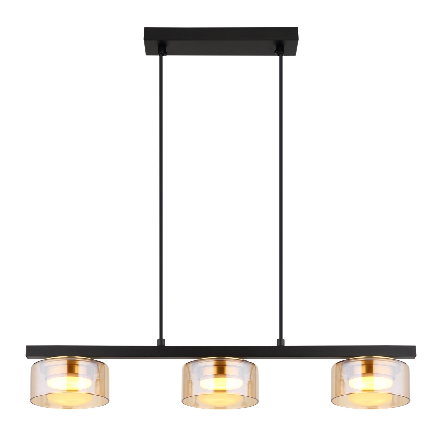 Globo - Suspension filaire 3xGX53/6W/230V fumé/marron