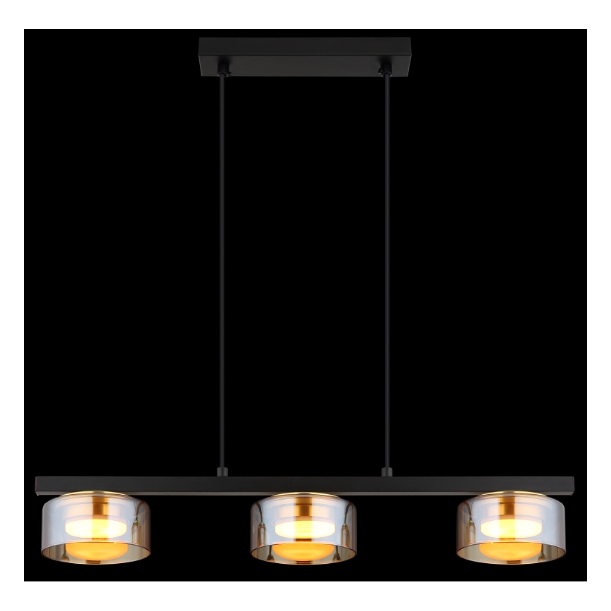 Globo - Suspension filaire 3xGX53/6W/230V fumé/marron