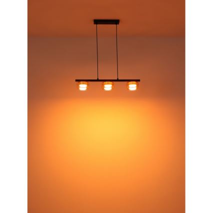 Globo - Suspension filaire 3xGX53/6W/230V fumé/marron