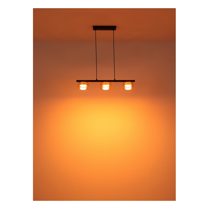 Globo - Suspension filaire 3xGX53/6W/230V fumé/marron