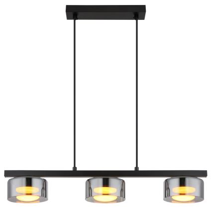 Globo - Suspension filaire 3xGX53/6W/230V fumé/noir