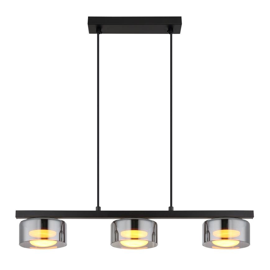 Globo - Suspension filaire 3xGX53/6W/230V fumé/noir