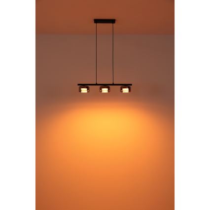 Globo - Suspension filaire 3xGX53/6W/230V fumé/noir