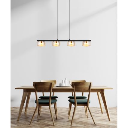 Globo - Suspension filaire LED 4xGX53/6W/230V fumé/marron
