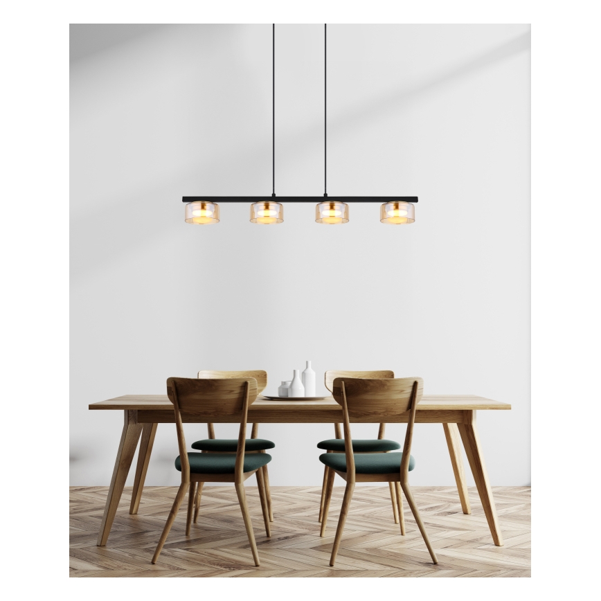 Globo - Suspension filaire LED 4xGX53/6W/230V fumé/marron