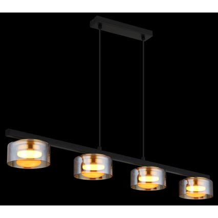 Globo - Suspension filaire LED 4xGX53/6W/230V fumé/marron