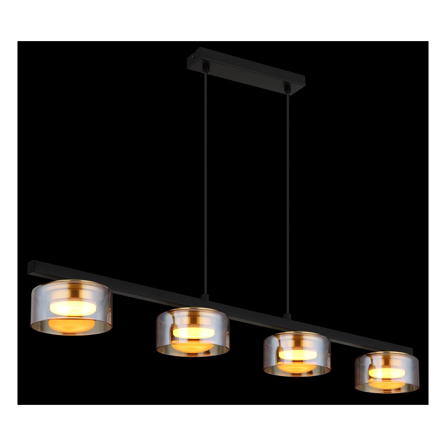 Globo - Suspension filaire LED 4xGX53/6W/230V fumé/marron