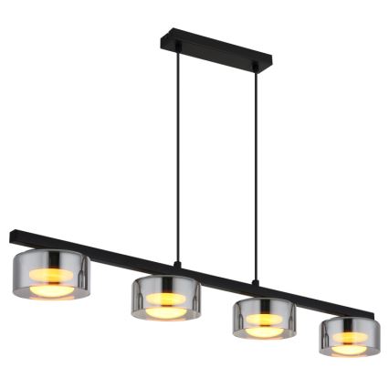 Globo - Suspension filaire LED 4xGX53/6W/230V fumé/noir
