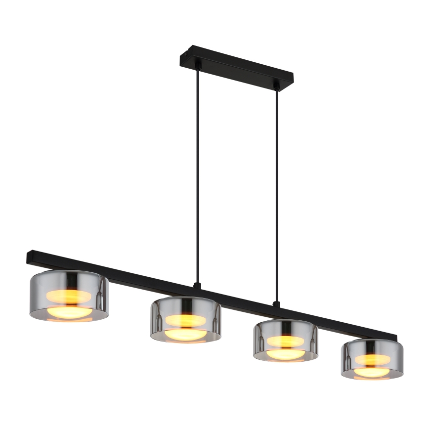 Globo - Suspension filaire LED 4xGX53/6W/230V fumé/noir