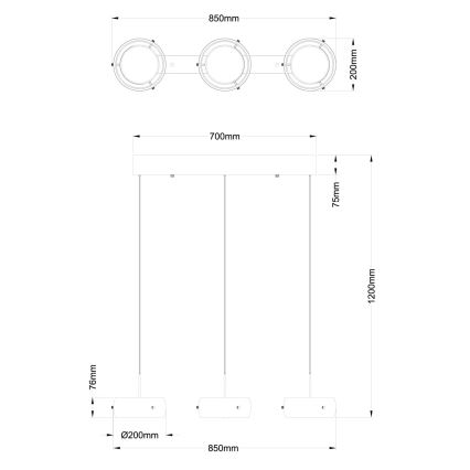Globo - Suspension LED sur câble LED/30W/230V 3000K