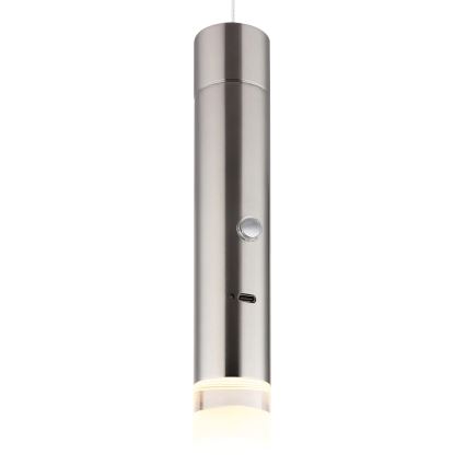 Globo - Lampe LED tactile rechargeable dimmable 2 en 1 LED/2W/230/5V chrome mat