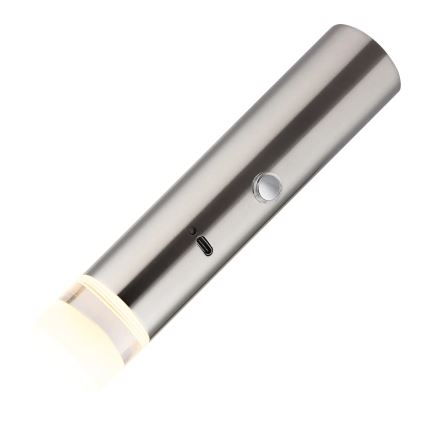Globo - Lampe LED tactile rechargeable dimmable 2 en 1 LED/2W/230/5V chrome mat