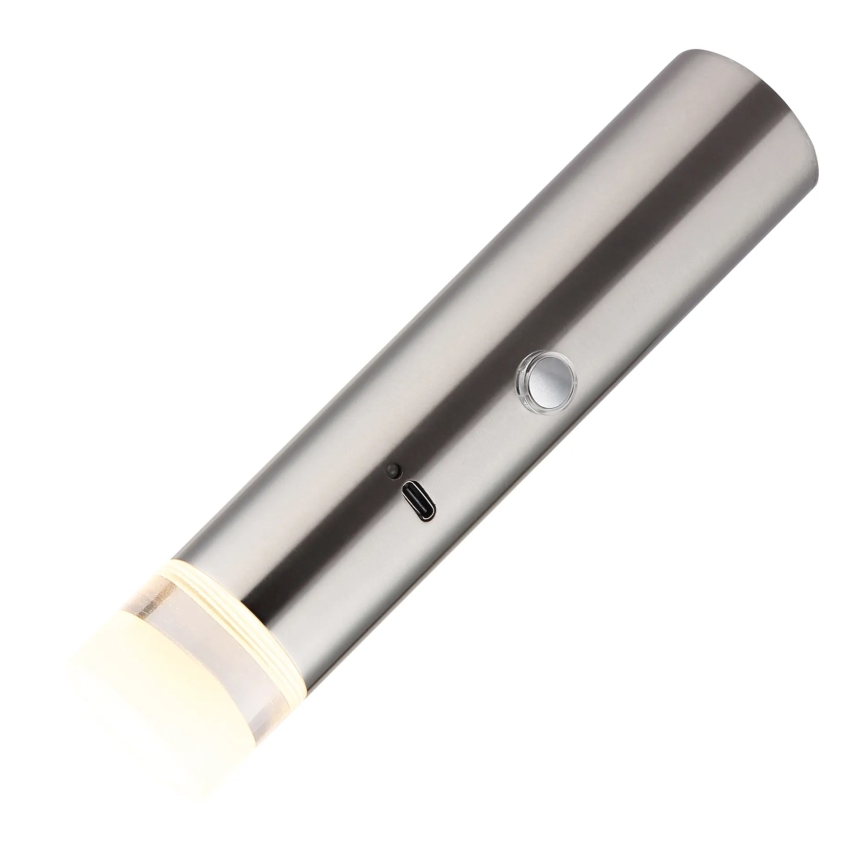 Globo - Lampe LED tactile rechargeable dimmable 2 en 1 LED/2W/230/5V chrome mat